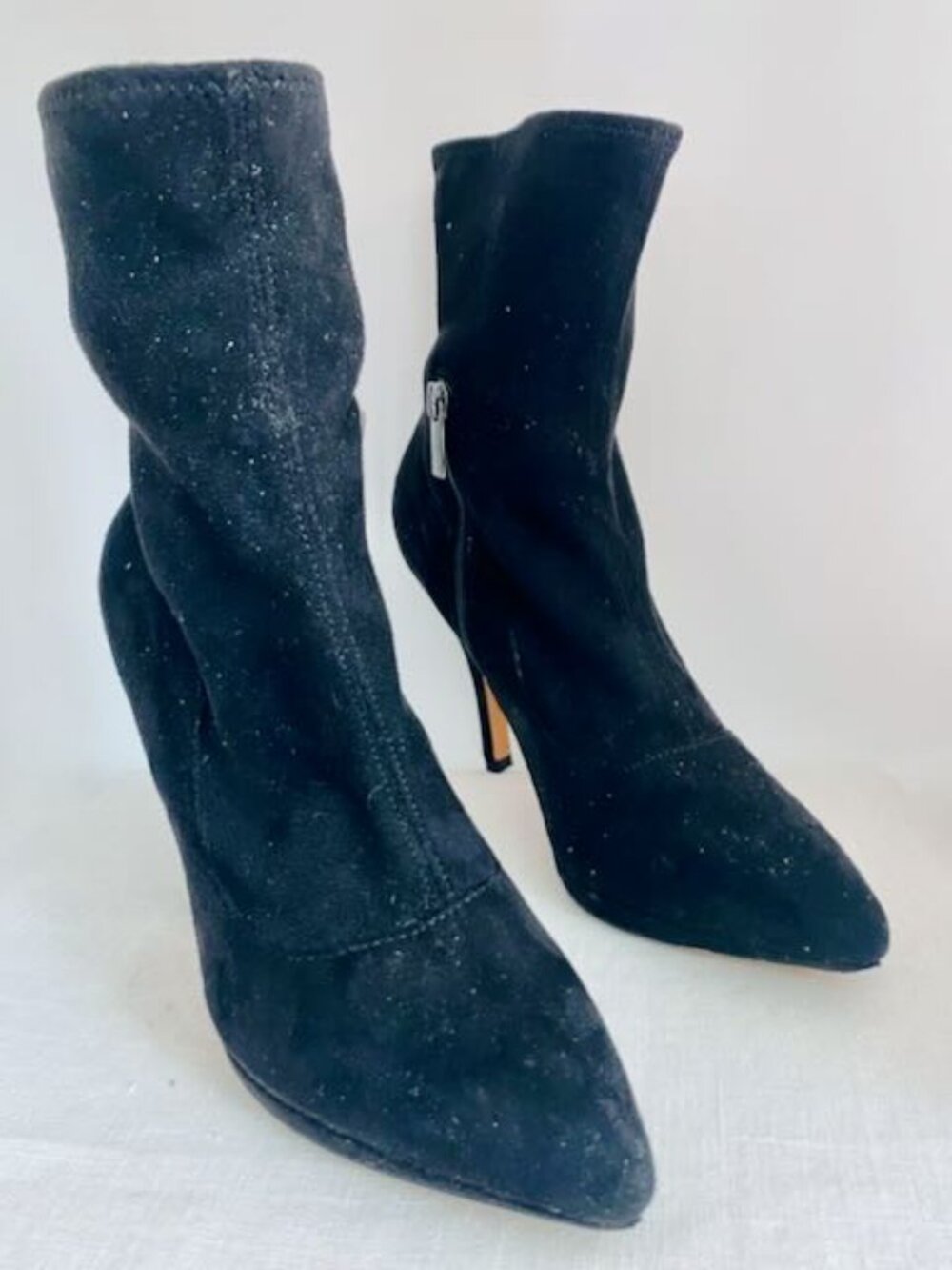 Women's White House Black Market Bow Stud Suede Booties Black
